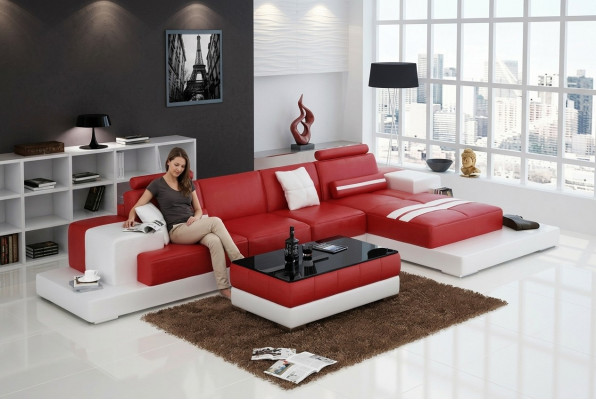 Exclusive Elegant L-Shaped Corner Sofa Red Design for Stylish Living Spaces