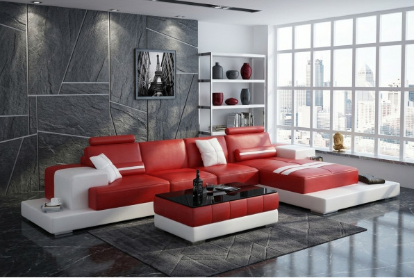 Exclusive Elegant L-Shaped Corner Sofa Red Design for Stylish Living Spaces