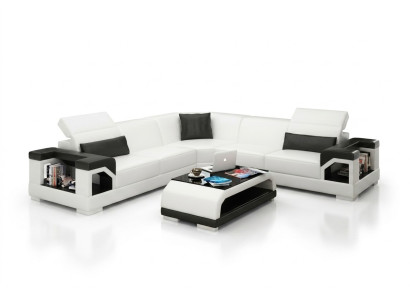 Leather sofa couch living area corner sofa corner suite design modern sofa with USB
