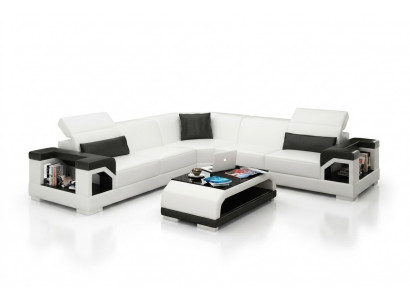 Leather sofa couch living area corner sofa corner suite design modern sofa with USB