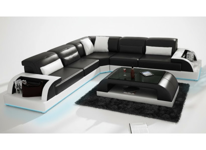 Leather sofa couch living landscape corner sofa corner set design modern sofa USB white