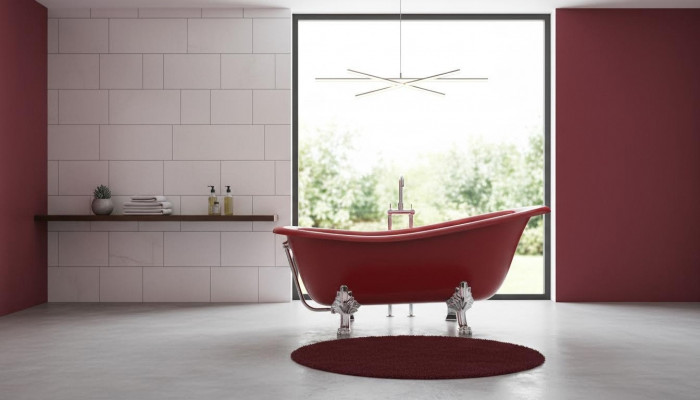 Red designer bathtub freestanding luxury tub in red bath tub