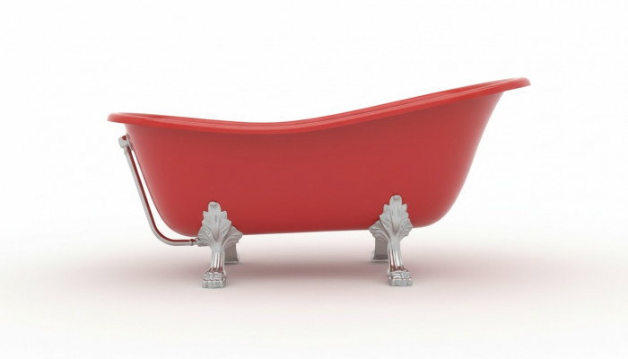 Red designer bathtub freestanding luxury tub in red bath tub