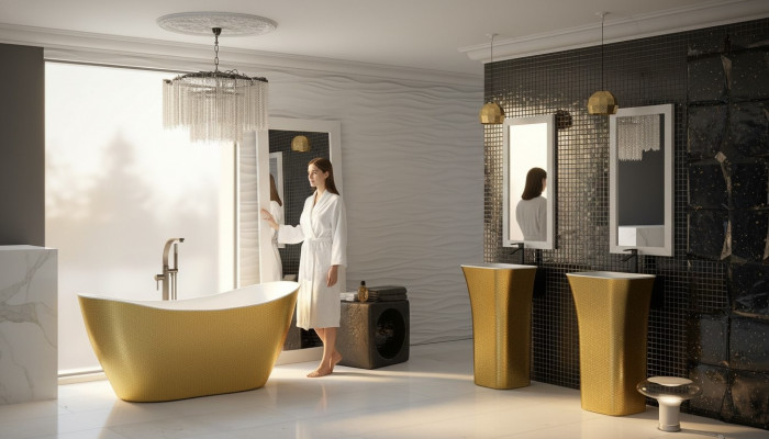 Gold designer bathtub freestanding luxury tub in gold bathtubs