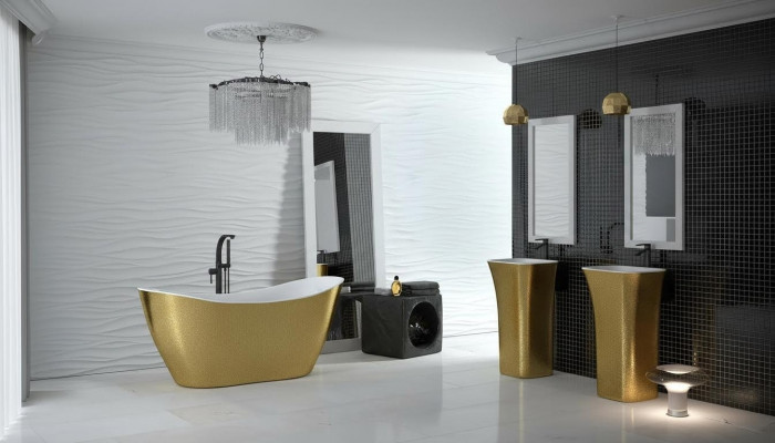 Gold designer bathtub freestanding luxury tub in gold bathtubs