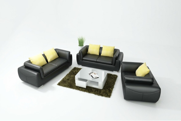 Leather sofa with USB living area 3+2+1 seater suite design modern sofa couch