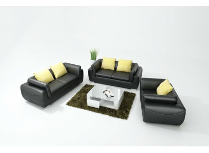Leather sofa with USB living area 3+2+1 seater suite design modern sofa couch
