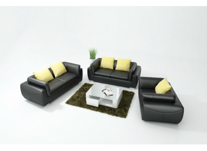 Leather sofa with USB living area 3+2+1 seater suite design modern sofa couch