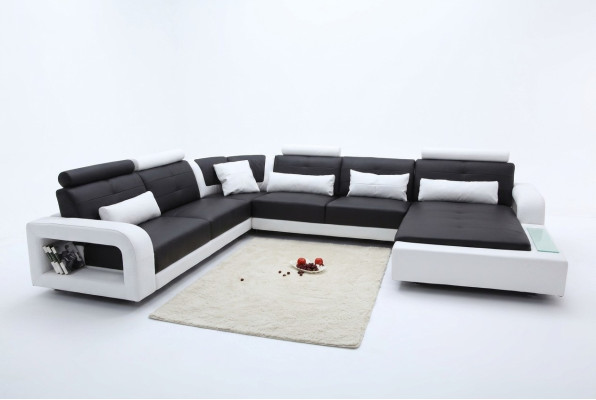 Corner sofa with USB padding sofa living landscape corner seating upholstery leather textile H2209