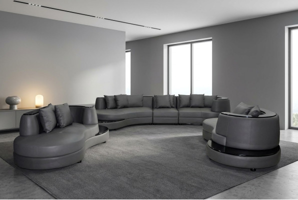 Luxury Living Corner Leather Sofa Set Landscape Upholstery Corner XXL Big Sofa U-Shaped + USB