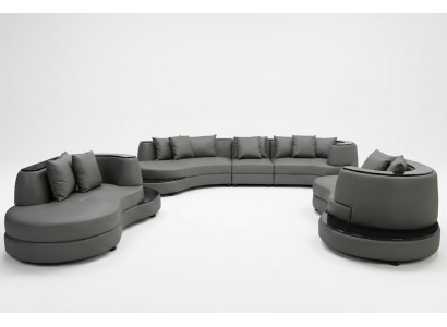 Luxury Living Corner Leather Sofa Set Landscape Upholstery Corner XXL Big Sofa U-Shaped + USB