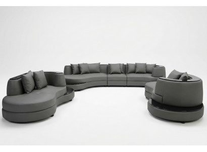 Luxury Living Corner Leather Sofa Set Landscape Upholstery Corner XXL Big Sofa U-Shaped + USB