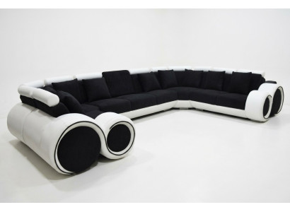 Corner Leather Modern XXL Couch Living Landscape Leather Sofa U-shape A1163 with USB