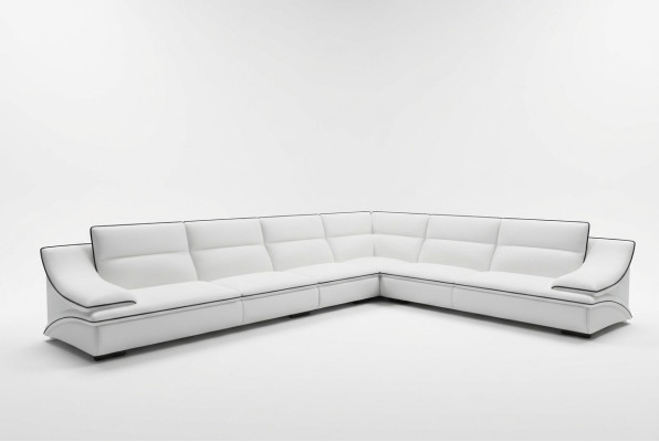 Corner sofa with USB, couch sofa living landscape seating corner suite leather textile Salut