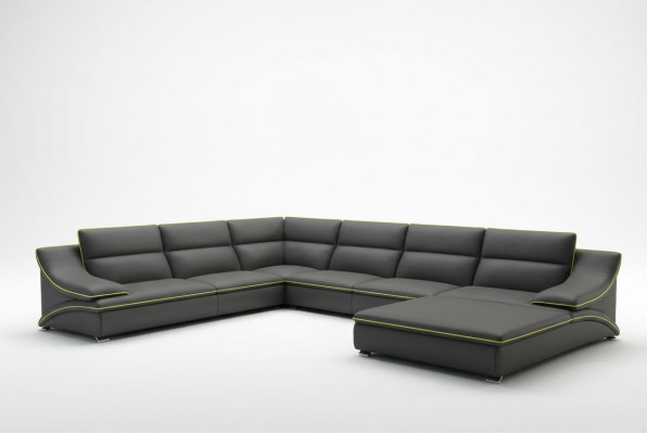 Corner sofa with USB leather sofa living landscape couch seating corner set U-shape EltmannG