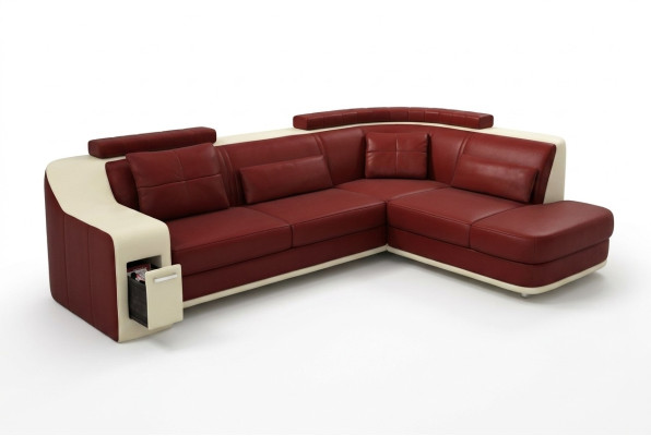 Corner sofa leather textile sofa with USB upholstery living landscape L suite seating Isching