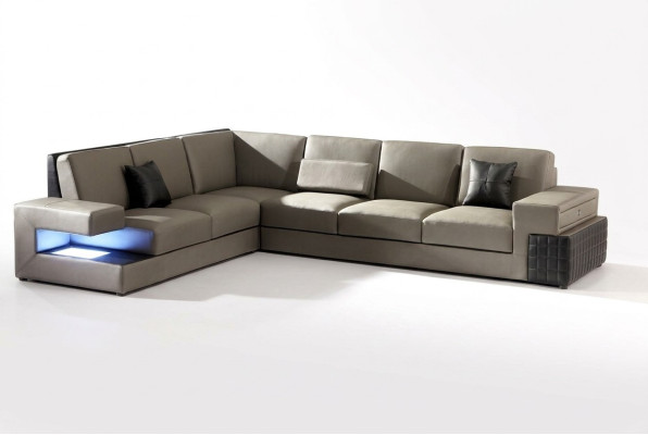 Modern corner sofa + USB upholstery seat leather design sofa set living landscape new