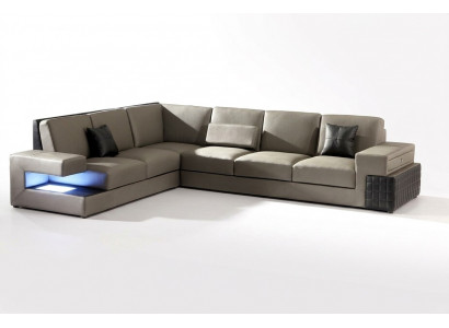 Modern corner sofa + USB upholstery seat leather design sofa set living landscape new