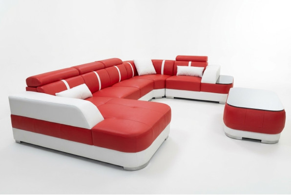 Design corner couch seat leather upholstery corner set living landscape sofa with USB
