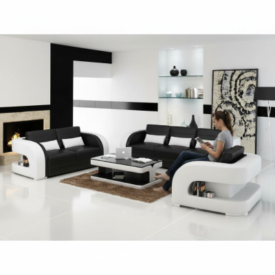 Leather sofa set USB sofa couch corner unit suites 3+2+1 new