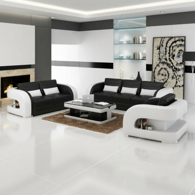 Leather sofa set USB sofa couch corner unit suites 3+2+1 new