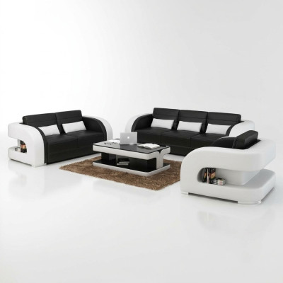Leather sofa set USB sofa couch corner unit suites 3+2+1 new