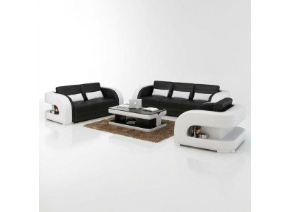 Leather sofa set USB sofa couch corner unit suites 3+2+1 new