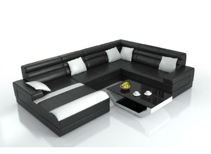 Corner sofa with USB living landscape XXL big couch upholstery set corner couches U-shaped