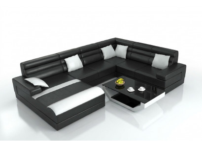 Corner sofa with USB living landscape XXL big couch upholstery set corner couches U-shaped