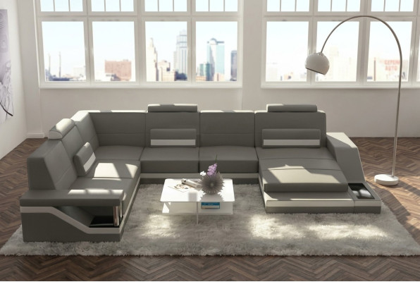 Designer living landscape U-shape with USB corner sofa upholstery set corner suite sofa