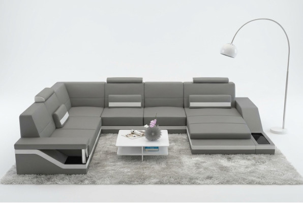 Designer living landscape U-shape with USB corner sofa upholstery set corner suite sofa