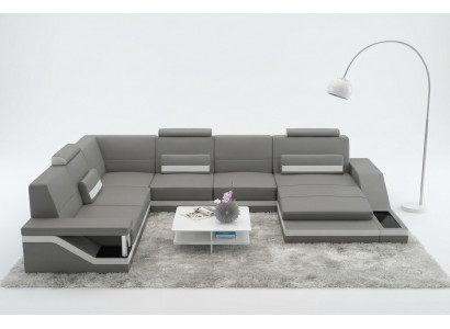 Designer living landscape U-shape with USB corner sofa upholstery set corner suite sofa