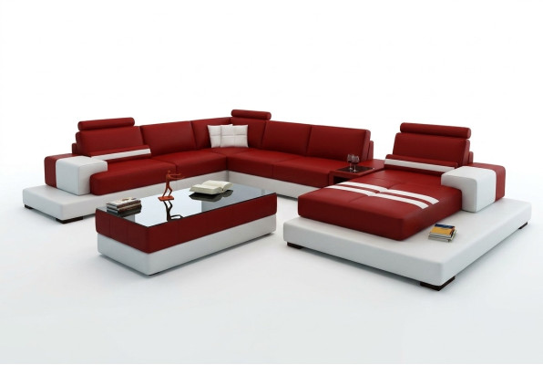Living landscape couch upholstery corner suite leather sofa with USB, new corner sofa 2725A