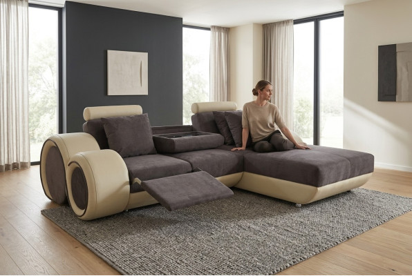 Corner sofa design upholstered leather corner couch corner suite sofa living landscape with USB