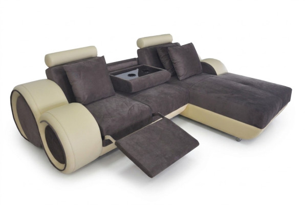 Corner sofa design upholstered leather corner couch corner suite sofa living landscape with USB