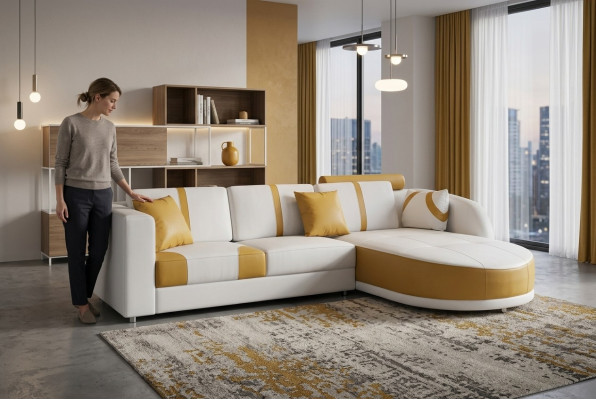 Modern sofa set corner seating leather couch upholstery corner living landscape USB