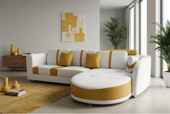 Modern sofa set corner seating leather couch upholstery corner living landscape USB
