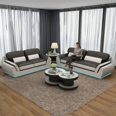 Leather sofa with USB sofa set new 3+2 seater set design modern sofa G8038C