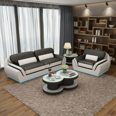 Leather sofa with USB sofa set 3+1 seater set modern design new sofa G8038D