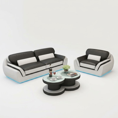 Leather sofa with USB sofa set 3+1 seater set modern design new sofa G8038D