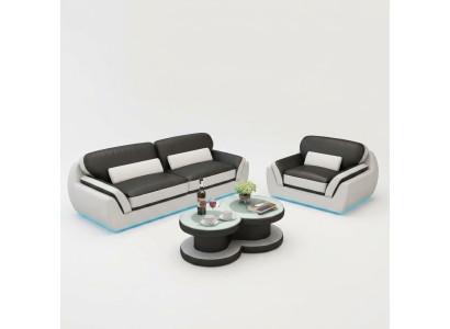 Leather sofa with USB sofa set 3+1 seater set modern design new sofa G8038D