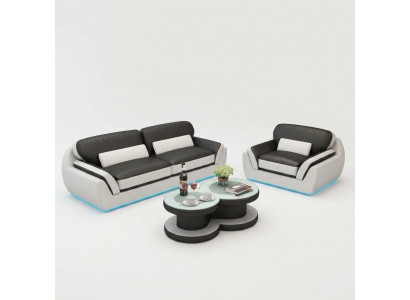 Leather sofa with USB sofa set 3+1 seater set modern design new sofa G8038D