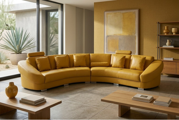 Round corner sofa with USB upholstery XXL big round couches living landscape U-shape new