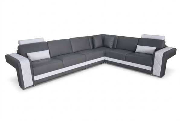 Leather sofa with USB, living area corner set, design, modern sofa L-shape L6010B