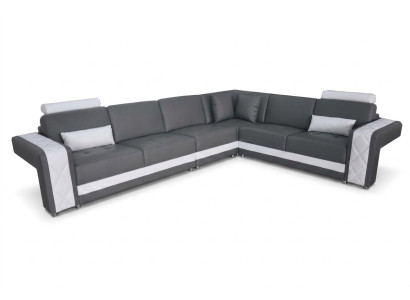 Leather sofa with USB, living area corner set, design, modern sofa L-shape L6010B