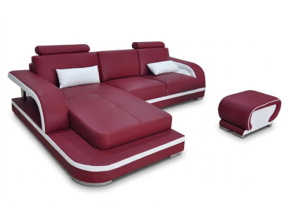 Leather corner sofa with USB luxury suite corner sofas couches upholstered living landscape