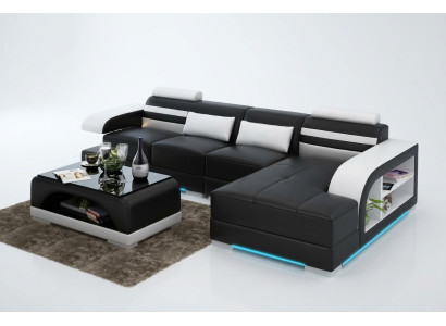 Leather sofa with USB living landscape corner sofa corner suite design modern sofa G8033C