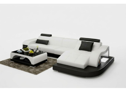 Leather sofa with USB living area corner sofa corner suite design modern sofa G8009D