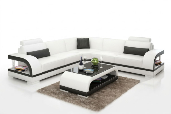 Leather sofa with USB, living landscape corner sofa corner suite design modern sofa G8011B