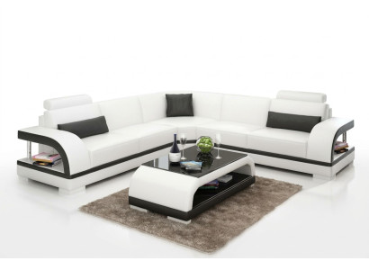 Leather sofa with USB, living landscape corner sofa corner suite design modern sofa G8011B